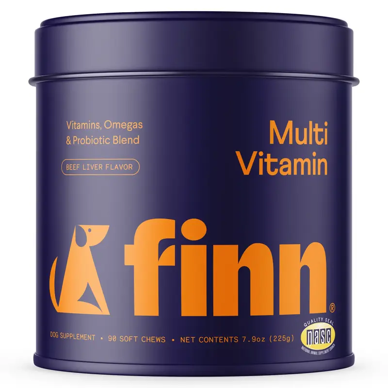 FINN All-in-1 Dog Multivitamin - Probiotics, Omega-3s, Glucosamine, Gut & Immune Health, Joint Support, Heart Health -  Canin...
