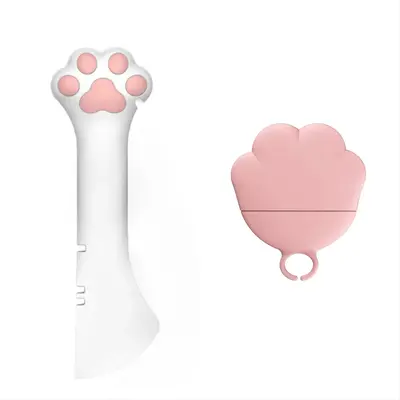 Pet Can Opener & Cat Paw Shaped Lid, 2 Counts/set Multifunctional Pet Feeding Spoon & Lid, Pet Feeding Supplies for Dogs & Ca...