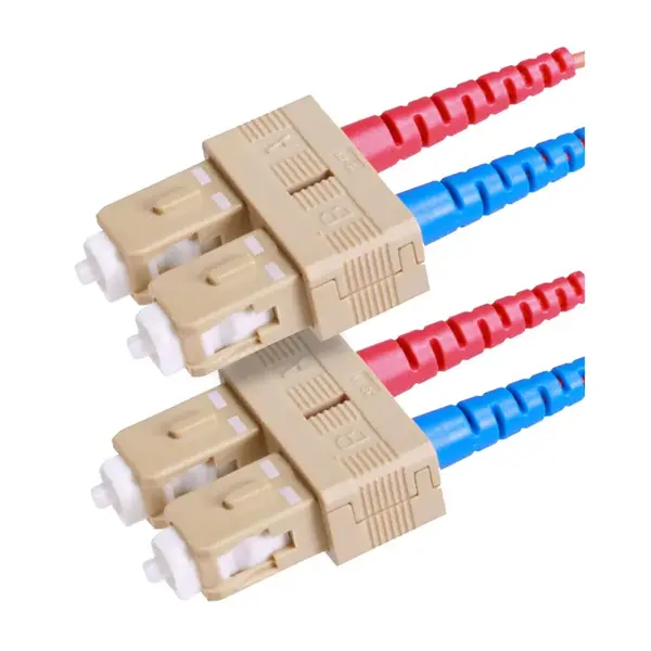 11884 Monoprice MM OM3 Fiber Optic Cable SC-SC UL 3mm 50/125 OFNR Duplex Aqua 50m