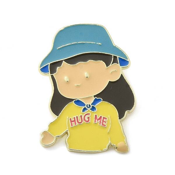 Girl Zinc Alloy Enamel Pin Brooch