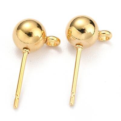 304 Stainless Steel Ball Post Stud Earring Findings