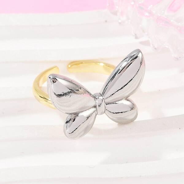 Brass Adjustable Open Cuff Rings for Women
