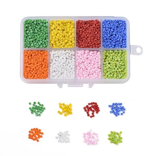 12/0 8 Colors Round Glass Seed Beads