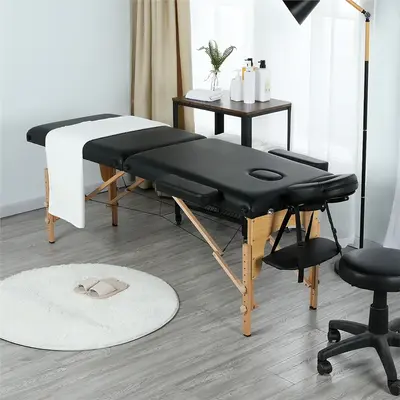 Yaheetech 32.3'' Width Adjustable Massage Bed with Headrest/Armrest/Hand Pallet, Foldable Spa Table Portable Salon Bed