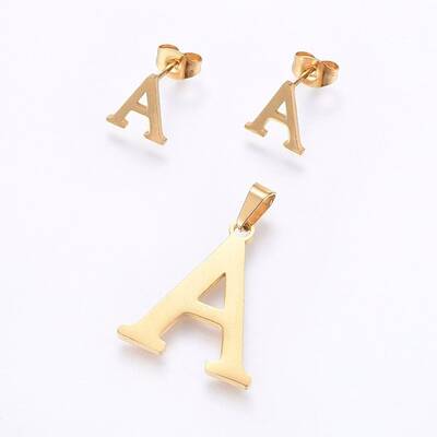 304 Stainless Steel Pendants and Stud Earrings Jewelry Sets
