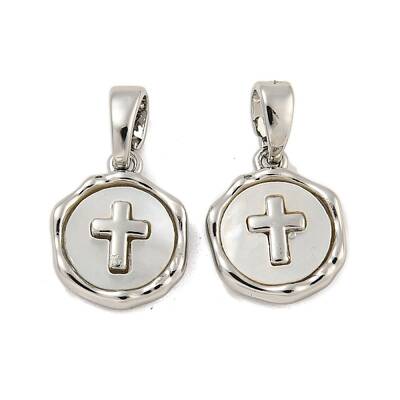 Brass Pave Shell Charms