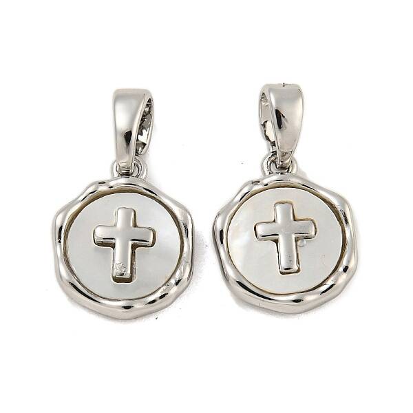 Brass Pave Shell Charms