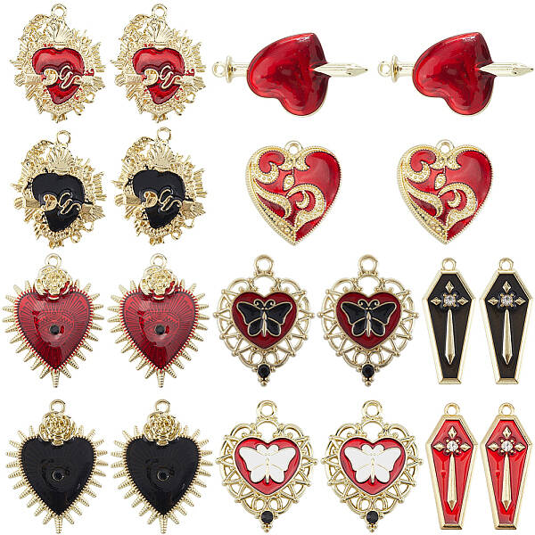 10 Styles Alloy Enamel Pendants