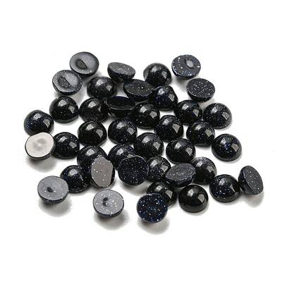 Synthetic Blue Goldstone Cabochons
