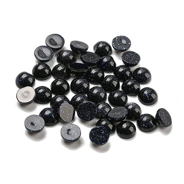 Synthetic Blue Goldstone Cabochons