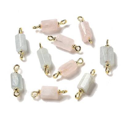 Natural Rose Quartz/Aquamarine Connector Charms