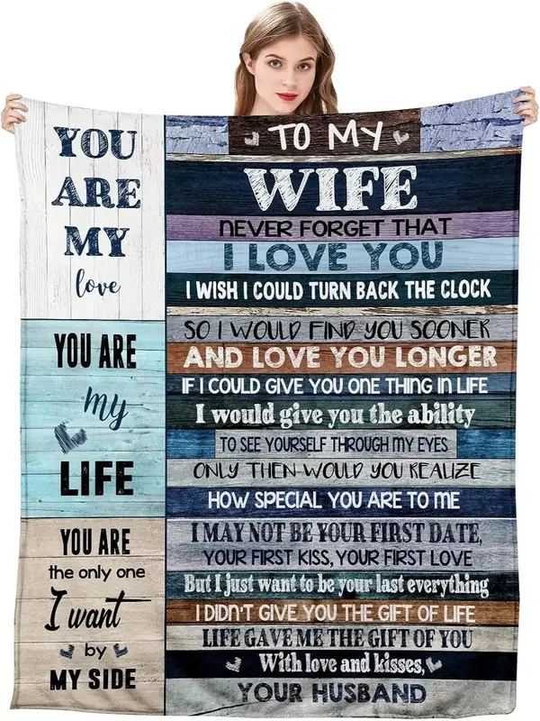New Year's Gift Choices！To My Wife!Ultra-Soft Micro Fleece You are My Life Blanket Microfiber Valentine's Day Blanket Luxur...