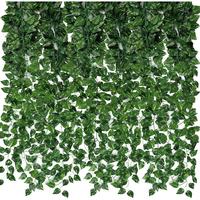 24 Pack 173ft Artificial Ivy Greenery Garland, Fake Vines Hanging Plants Backdrop for Room Bedroom Wall Decor, Green Leaves f...