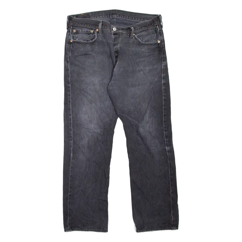 LEVI'S 501 Jeans Mens Grey Regular Straight Stone Wash W36 L30