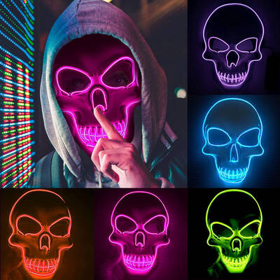 Skeleton Mask LED Glow Scary Mask