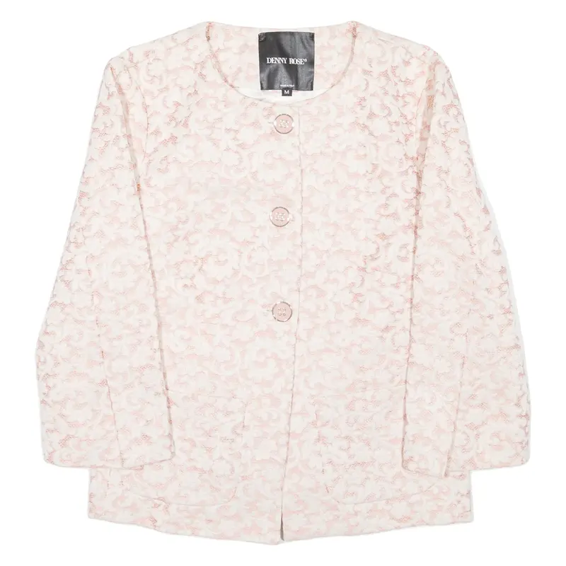 DENNY ROSE 3/4 Sleeve Womens Blazer Coat Pink Floral M