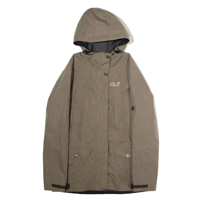 JACK WOLFSKIN Womens Coat Grey Hooded UK 10