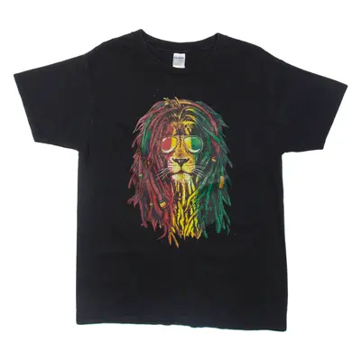 Lion Mens T-Shirt Black L