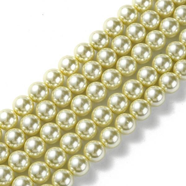 Eco-Friendly Dyed Glass Pearl Round Beads Strands