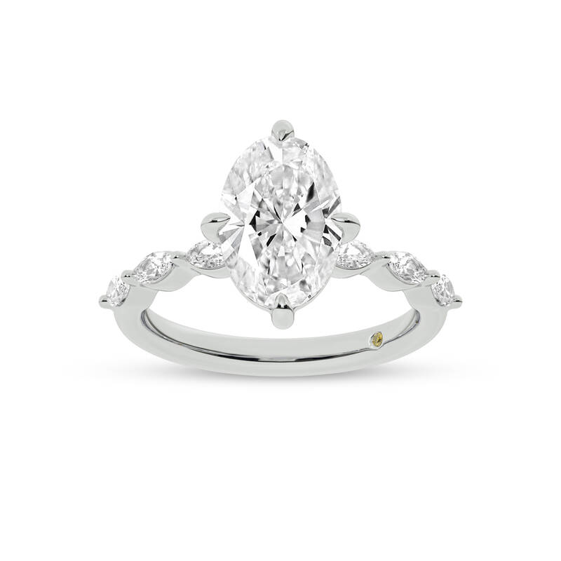 Cabo Oval Lab Grown Diamond Engagement Ring | 18K White Gold 1 5/8 CT. TW.