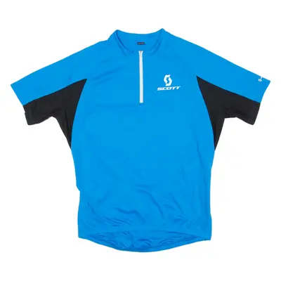SCOTT Cycling Mens Jersey Blue 1/4 Zip XL