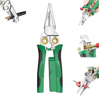 Father's Day Gifts8-in-1 Wire Stripper with Voltage Tester, Multi-function Cable Cutters, Pliers, Crimper, Splitter, and Wire...
