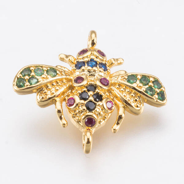 Brass Micro Pave Cubic Zirconia Links