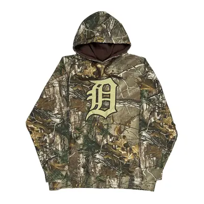 Detroit Stitches Mlb Hoodie - XL Khaki Cotton Blend | Size: x-large