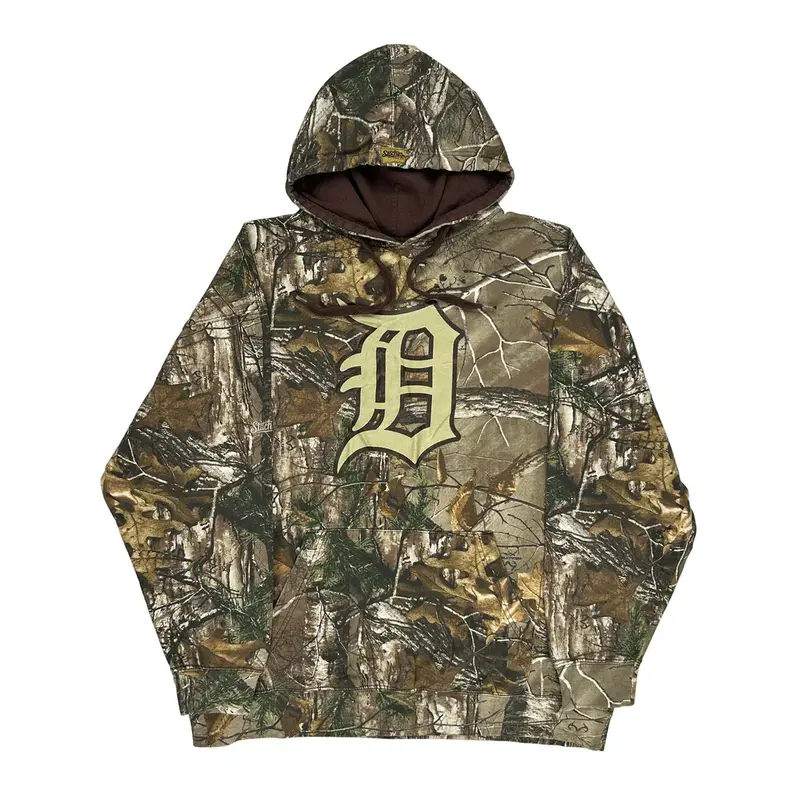 Detroit Stitches Mlb Hoodie - XL Khaki Cotton Blend | Size: x-large