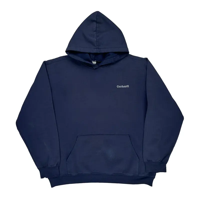 Carhartt Hoodie - Large Navy Cotton Blend | Size: large