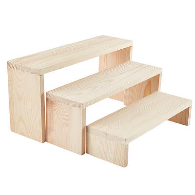 3-Tier Rectangle Wood Jewelry Display Risers