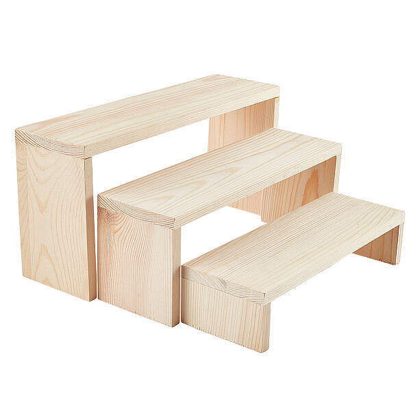 3-Tier Rectangle Wood Jewelry Display Risers