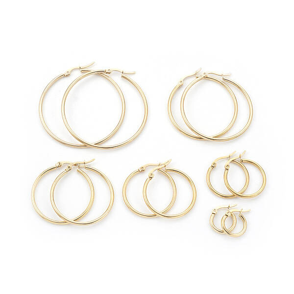 304 Stainless Steel Hoop Earrings Sets