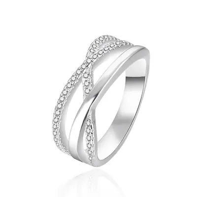 Agato AGT-R09W Silver Ring with Zirconia - Circuit: 52 mm