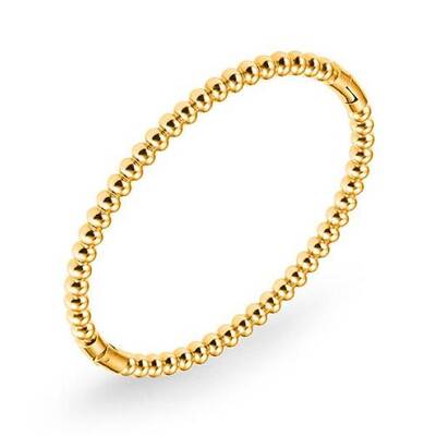 304 Stainless Steel Round Beaded Hinged Bangle