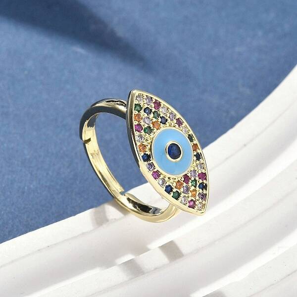 Brass Micro Pave Cubic Zirconia Finger Rings