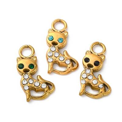 304 Stainless Steel Rhinestone Pendants
