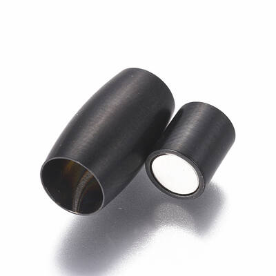 304 Stainless Steel Magnetic Clasps with Glue-in Ends