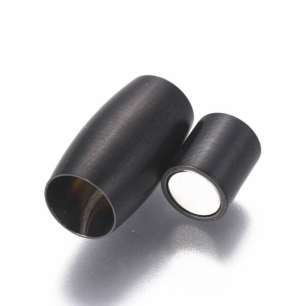 304 Stainless Steel Magnetic Clasps with Glue-in Ends