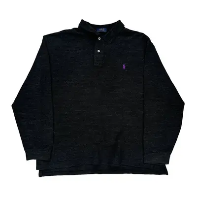 Ralph Lauren Long Sleeve Polo Shirt - XL Black Cotton