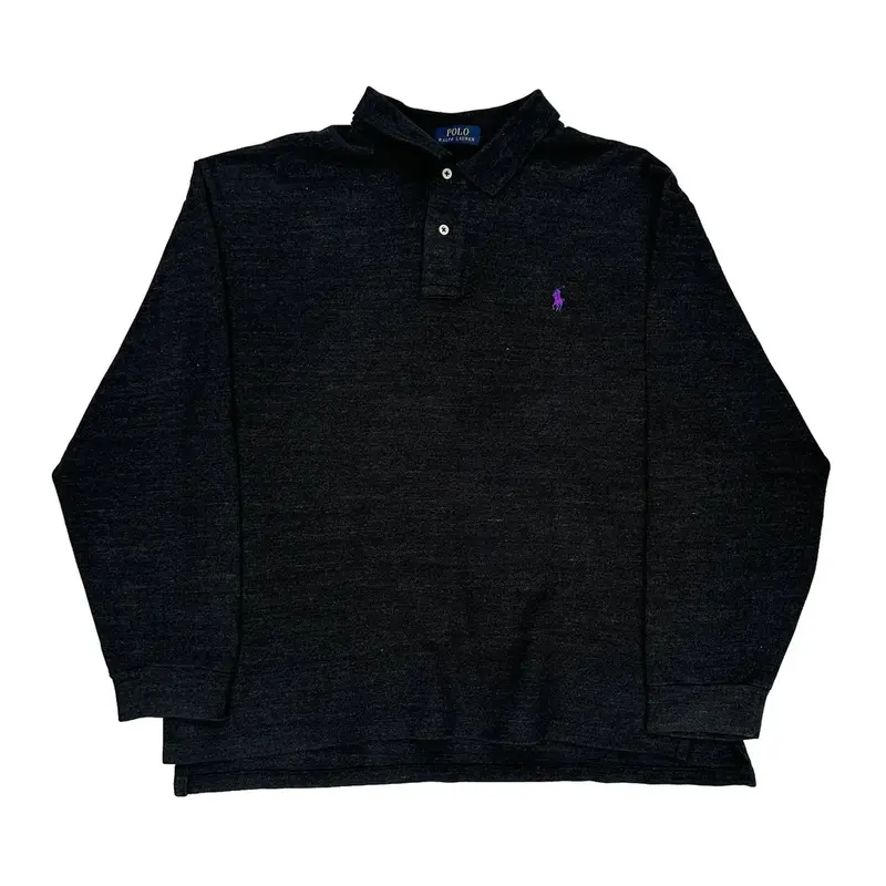 Ralph Lauren Long Sleeve Polo Shirt - XL Black Cotton