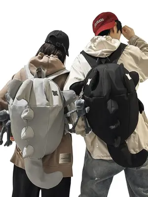 Shark Design Backpack, Casual Large Capacity Backpack with Adjustable Strap, Fashionable Backpack for School & Travel for Men...