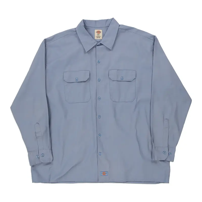 Dickies Shirt - 2XL Blue Polyester Blend