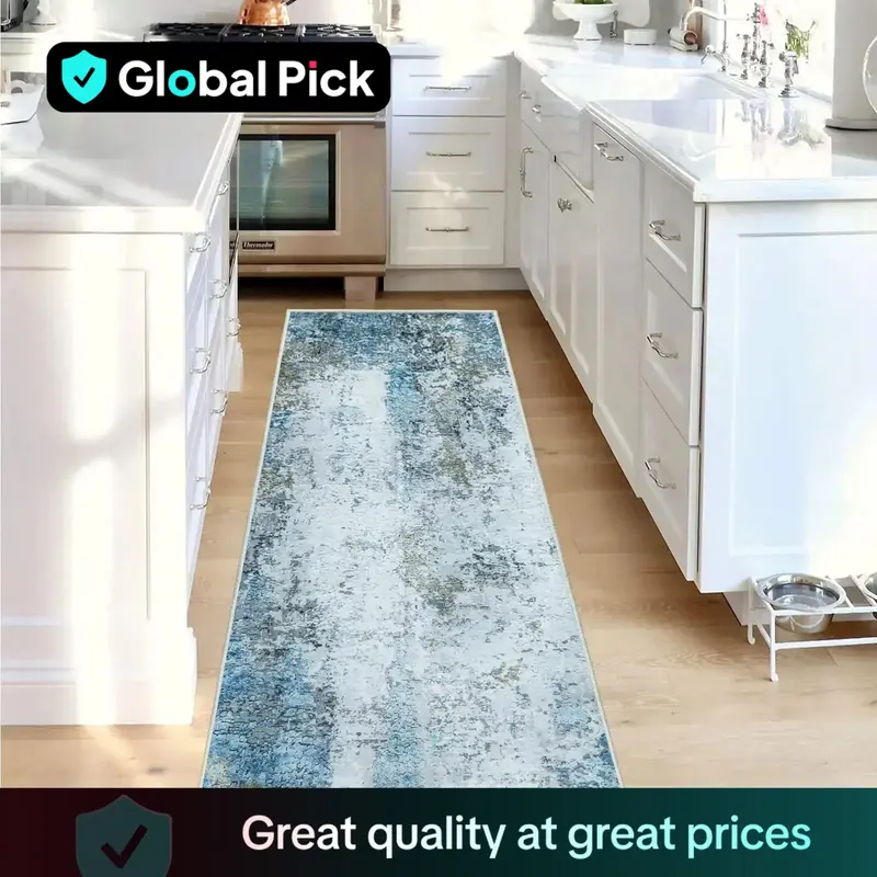 Household Modern Large Rug, 1 Count Abstract Pattern Soft Hallway Runner Rug, Non-slip Durable Decorative Carpet for Kitchen ...