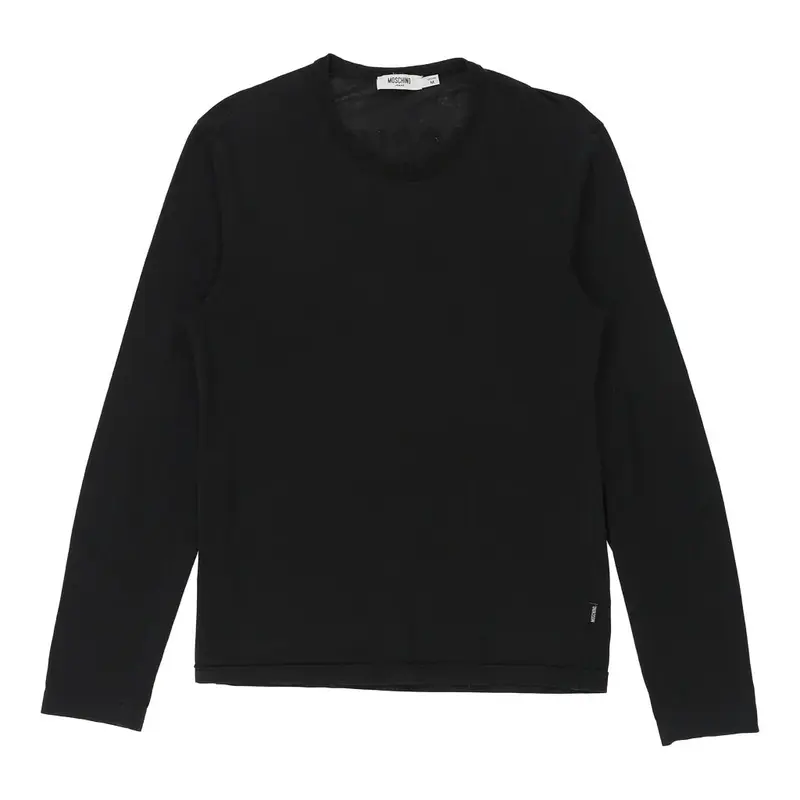 Moschino Jeans Long Sleeve T-Shirt - Medium Black Cotton