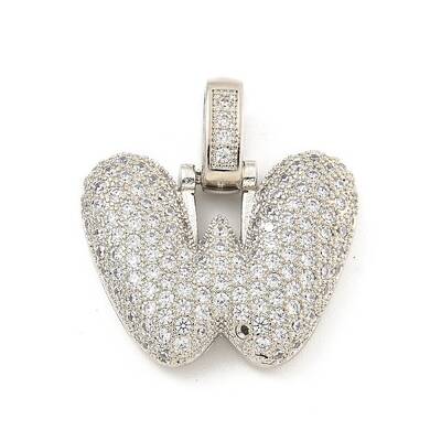 Brass Micro Pave Clear Cubic Zirconia Pendants