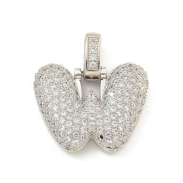 Brass Micro Pave Clear Cubic Zirconia Pendants