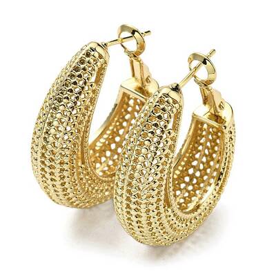 Rack Plating Brass Hollow Teardrop Hoop Earrings