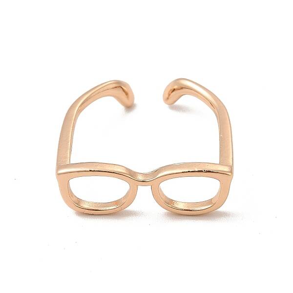 Brass Glasses Frame Open Cuff Ring for Women
