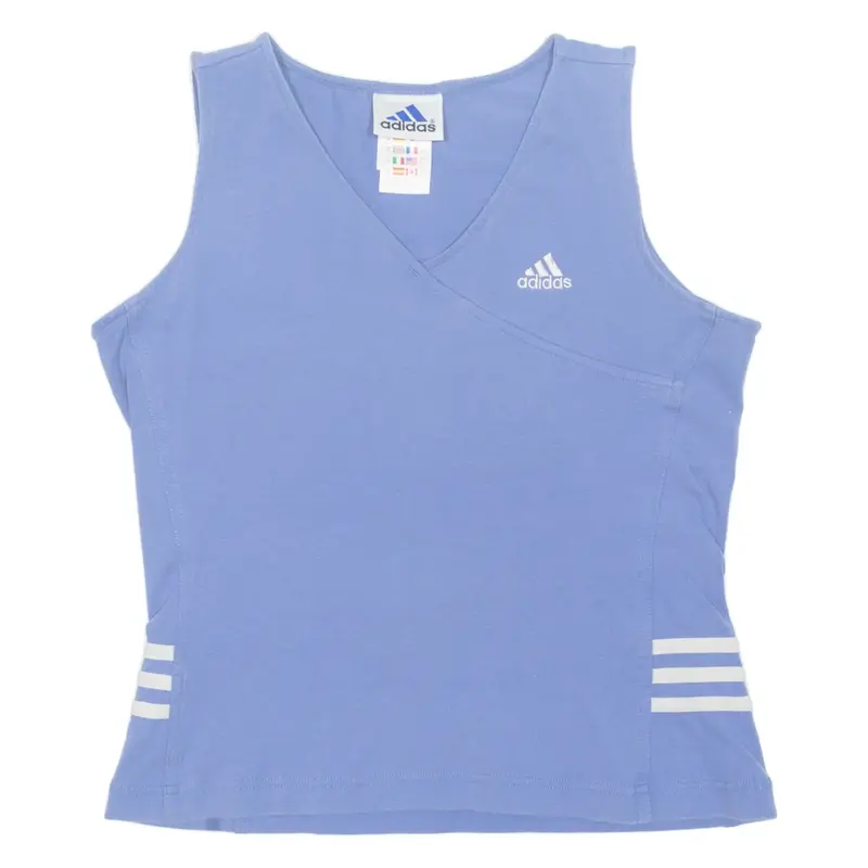 ADIDAS Womens Vest Purple Sleeveless V-Neck S